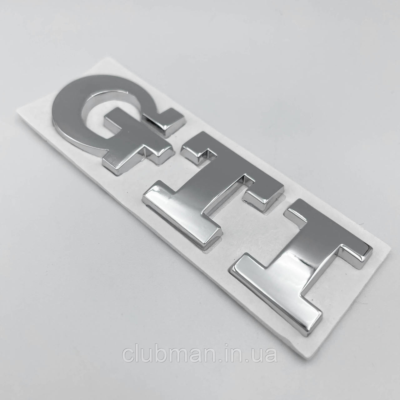 Емблема наклейка GTI VW (Фольцваген) 93x26 мм Хром