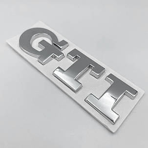 Емблема наклейка GTI VW (Фольцваген) 93x26 мм Хром, фото 1