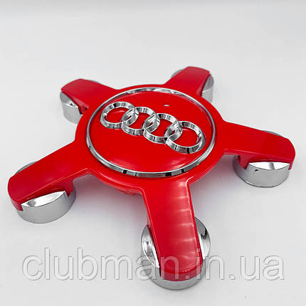 Ковпак (заглушка) зірка на литий диск AUDI (Ауді) 135 мм Червоний (4F0601165N), фото 1