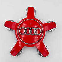 Ковпак (заглушка) зірка на литий диск AUDI (Ауді) 135 мм Червоний (4F0601165N), фото 4