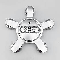 Ковпак (заглушка) зірка на литий диск AUDI (Ауді) 135 мм Хром, нова модель (8R0601165), фото 4