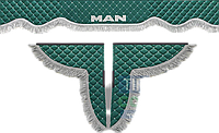 Шторы премиум в кабину MAN МАН эко-кожа лобовое стекло-1 и боковые-2