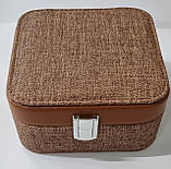 Шкатулка для прикрас, коричнева, на 4 відділи Скринька для прикрас, органайзер для біжутерії, фото 2