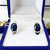 Золоті сережки с сапфіром, фото 5