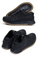 Мужские кожаные кроссовки New Balance Clasic (Нью Беленс) Black, кеды черные повседневные. Мужская обувь