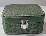 Шкатулка для прикрас, зеленого кольору, на 4 відділу Скринька під біжутерію, органайзер для прикрас, фото 3