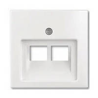 Розетка ABB basic55 2-на біла комп'ютерна без модуля ( 02528 )