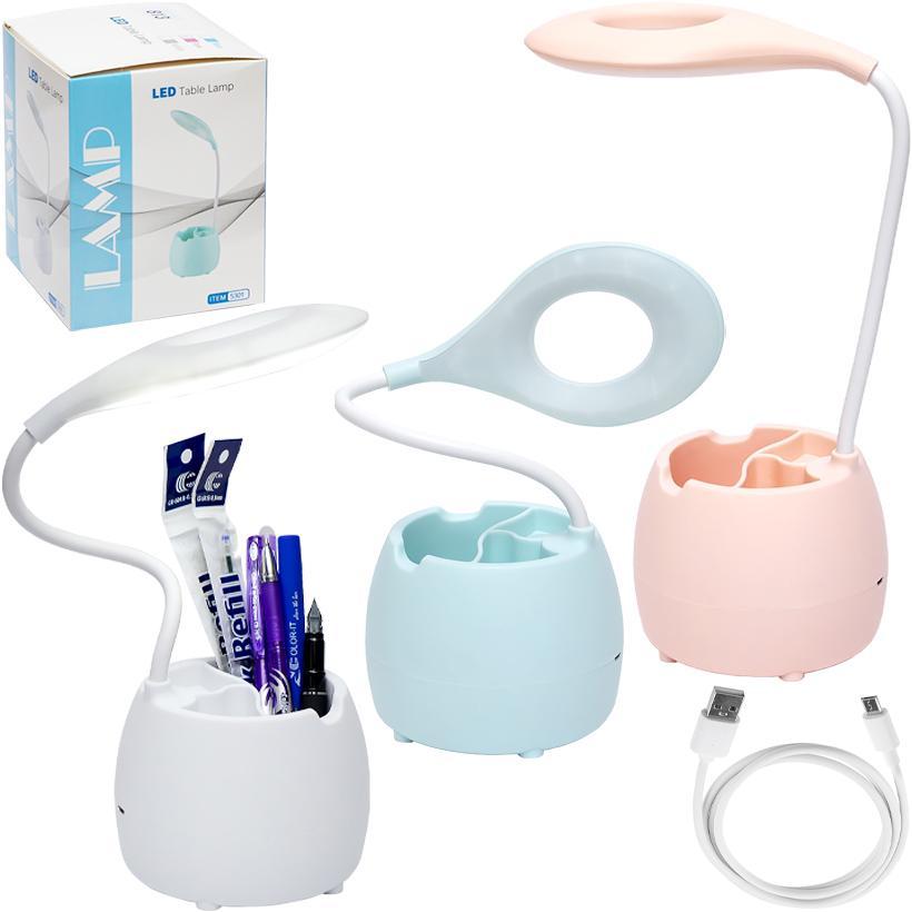 Настільна лампа з аккумулятором і USB LED гнучка 25см з підставкою для ...