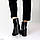 Жіночі шкіряні демісезонні черевики на підборі класичні чорні натуральна шкіра, фото 3