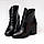 Жіночі шкіряні демісезонні черевики на підборі класичні чорні натуральна шкіра, фото 9