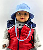 Панама дитяча 44, 46 розмір бавовна для хлопчика панамка головні убори блакитний (ПД210)