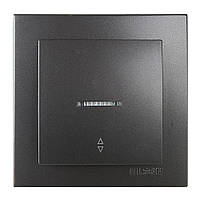 Вимикач Nilson Touran антрацит 1кл прохідний з підсвіткою