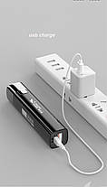 Світлодіодний LED-ліхтарик USB, micro USB кишеньковий металевий із лінзою, фото 4