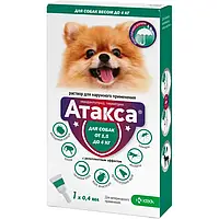 Краплі КРКА Атакса від бліх та кліщів для собак 200мг/40мг 0,4мл Spot On (до 4кг) 1 шт