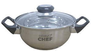 Каструля нерж. "Bravo Chef" 20см 2,3л з бакелітовими ручками №BC-2002-20/10786(6)