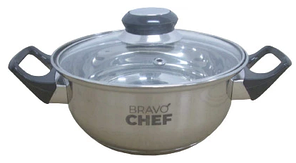 Каструля нерж. "Bravo Chef" 18см 1,6л з бакелітовими ручками №BC-2002-18/10779(6)