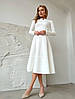 Вишукане класичне жіноче плаття, молочне, фото 2