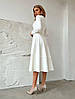 Вишукане класичне жіноче плаття, молочне, фото 3