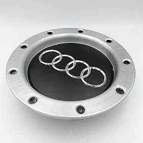 Ковпачки (заглушки) в литі диски AUDI (Ауді) 147 мм Чорні з хром обідком (8d0601165k)
