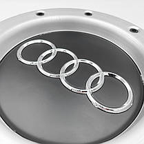 Ковпачки (заглушки) в литі диски AUDI (Ауді) 147 мм Чорні з хром обідком (8d0601165k), фото 4