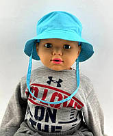 Панама детская 44, 46 размер хлопок для мальчика панамка головные уборы голубой (ПД216)