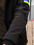 Тактичний костюм чоловічий Softshell із шевроном осінь-зима теплий на флісі демісезонний черная, фото 2