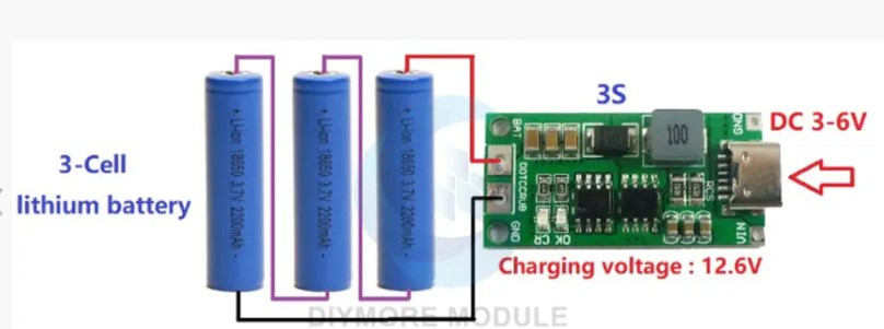 Модуль зарядки DDTCCRUB 3S2A Type-C для літій-іонних (полімерних) акумуляторів 12.6 v - фото 2 - id-p1757209217