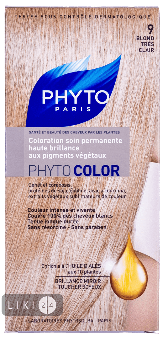 Крем-краска для волос PHYTO Фитоколор тон 9, блондин, цена 535.70 грн ...