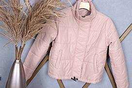 Куртка демісезонна укорочена для дівчат Напівбатал розміри 46-54 колір персиковий