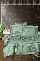 Комплект постельного белья First Сhoice Jacquard Satin Series Midas Grepe Green хлопок 220*200 см зеленый