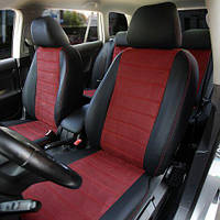 Чехлы на сиденья из экокожи и антары Volkswagen Sharan I 1995-2010 EMC-Elegant Черный + Красный