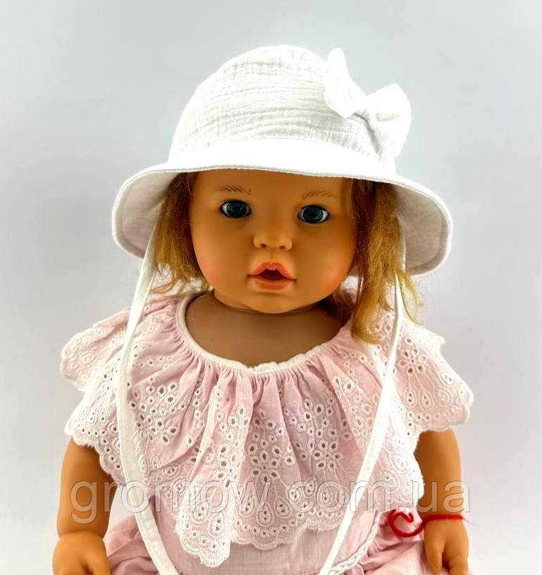 Панама дитяча 44 розмір бавовна для хлопчика панамка головні убори білий (ПД228), фото 1