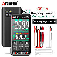 Цифровой мультиметр ANENG 621A Black с автоматическим диапазоном сенсорным экраном и аккумулятором