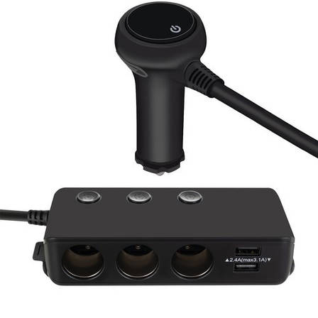 4x USB-розгалужувач гнізда прикурювача Польща Izoxis 16856, фото 1