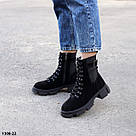 Черевики зимові чорні  на суцільній підошві натуральна замша  36 р-р, фото 3