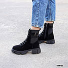 Черевики зимові чорні  на суцільній підошві натуральна замша  36 р-р, фото 9