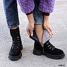 Черевики зимові чорні  на суцільній підошві натуральна замша  36 р-р, фото 5