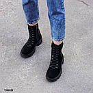 Черевики зимові чорні  на суцільній підошві натуральна замша  36 р-р, фото 10