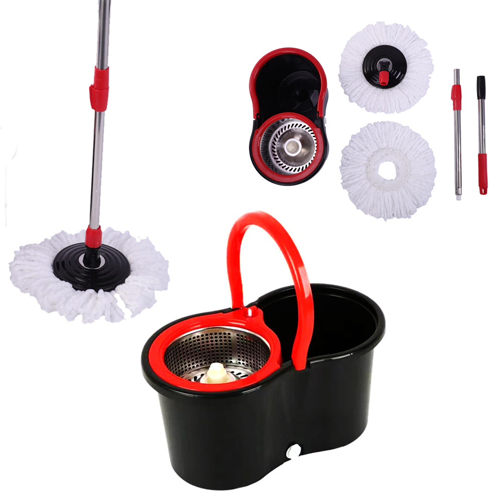 Швабра з відром та автоматичним віджиманням полосканням Spin Mop турбо швабра ледарка з центрифугою, фото 1