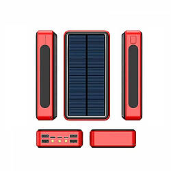 Повербанк із сонячною панеллю 10000 мАг powerbank solar, на сонячній енергії 4 USB-виходи