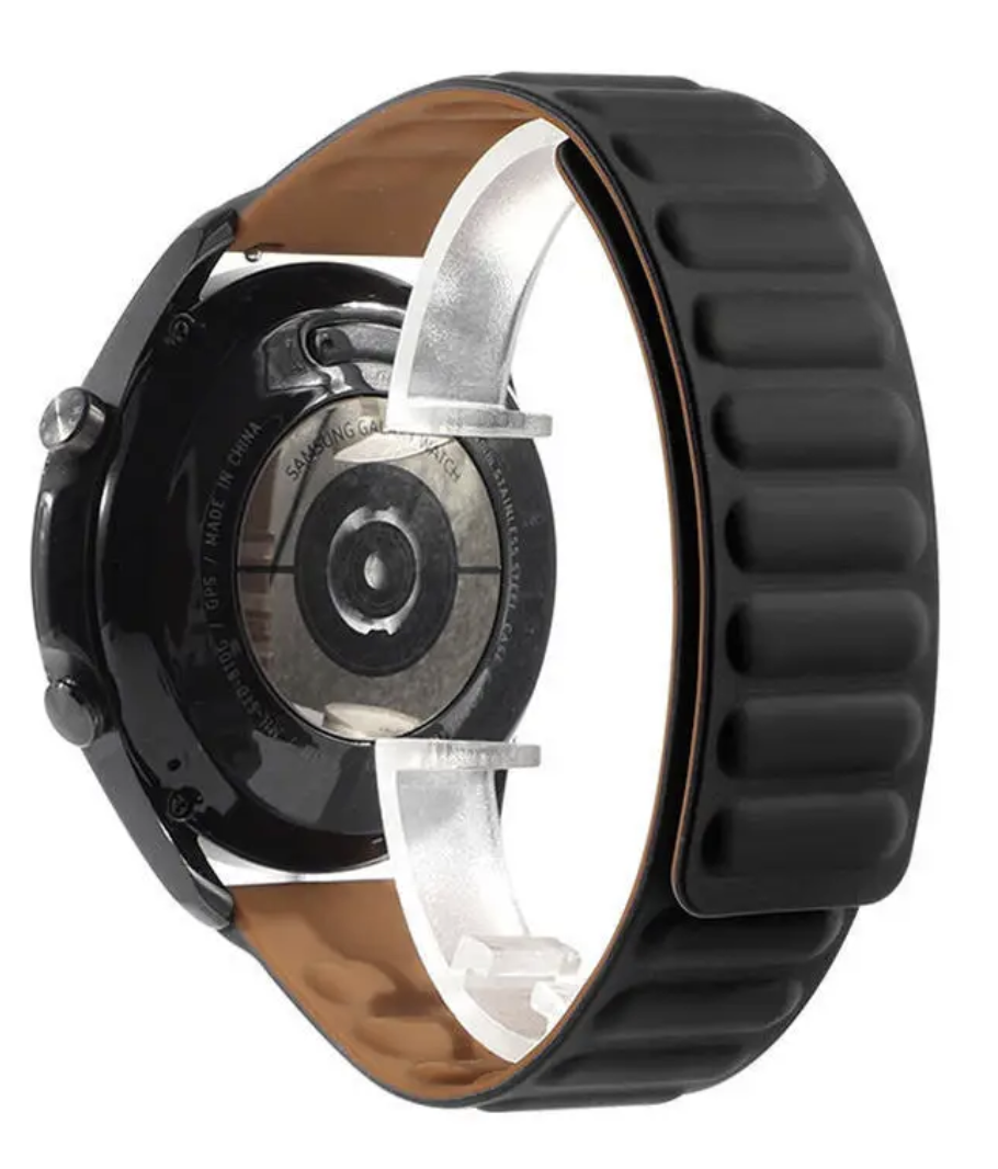 Ремінець силіконовий магнітний MagStrap 20 мм Samsung Galaxy Watch 4 | AMAZFIT Bip | GTS | GTR, Чорний, фото 1