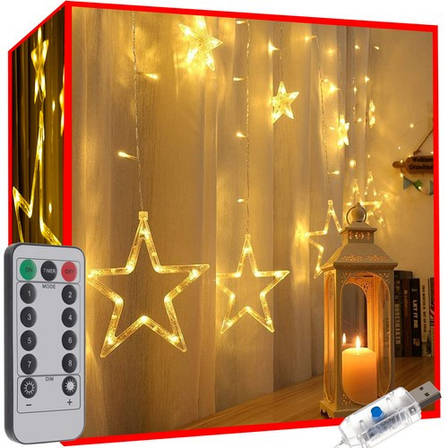 Світлова завіса 138LED USB — теплий білий Kä19750 Польща Iso Trade 19750, фото 1