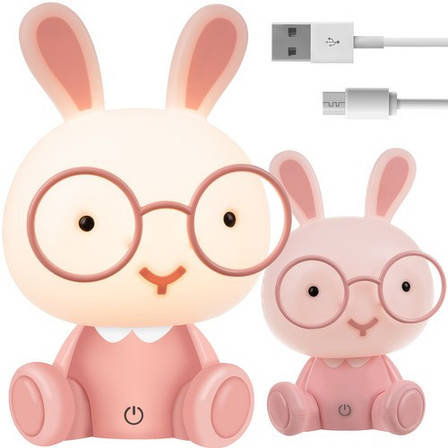 Приліжкова лампа — кролик рожевий 23 см Польща Iso Trade 18070, фото 1