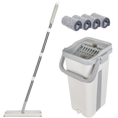 Плоска швабра з двокамерним відром + 4 накладки Польща Iso Trade 16300