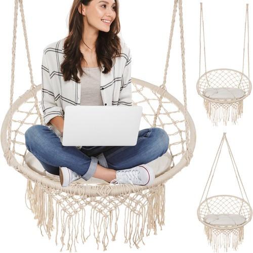 2 м бежеві гойдалки-гнізо з подушкою Польща Malatec 10368