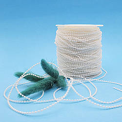 Намистини на нитці (перлинна нитка) / 2,5 мм / колір перлинний / замовлення від 1 метра