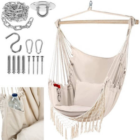 Гамак — бразильський бежевий стілець 150x120 см Польща Malatec 18182, фото 1