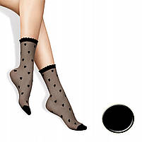 Жіночі капронові шкарпетки LORES чорного кольору Шкарпетки з сердечками Універсальний 20 Ден, фото 3