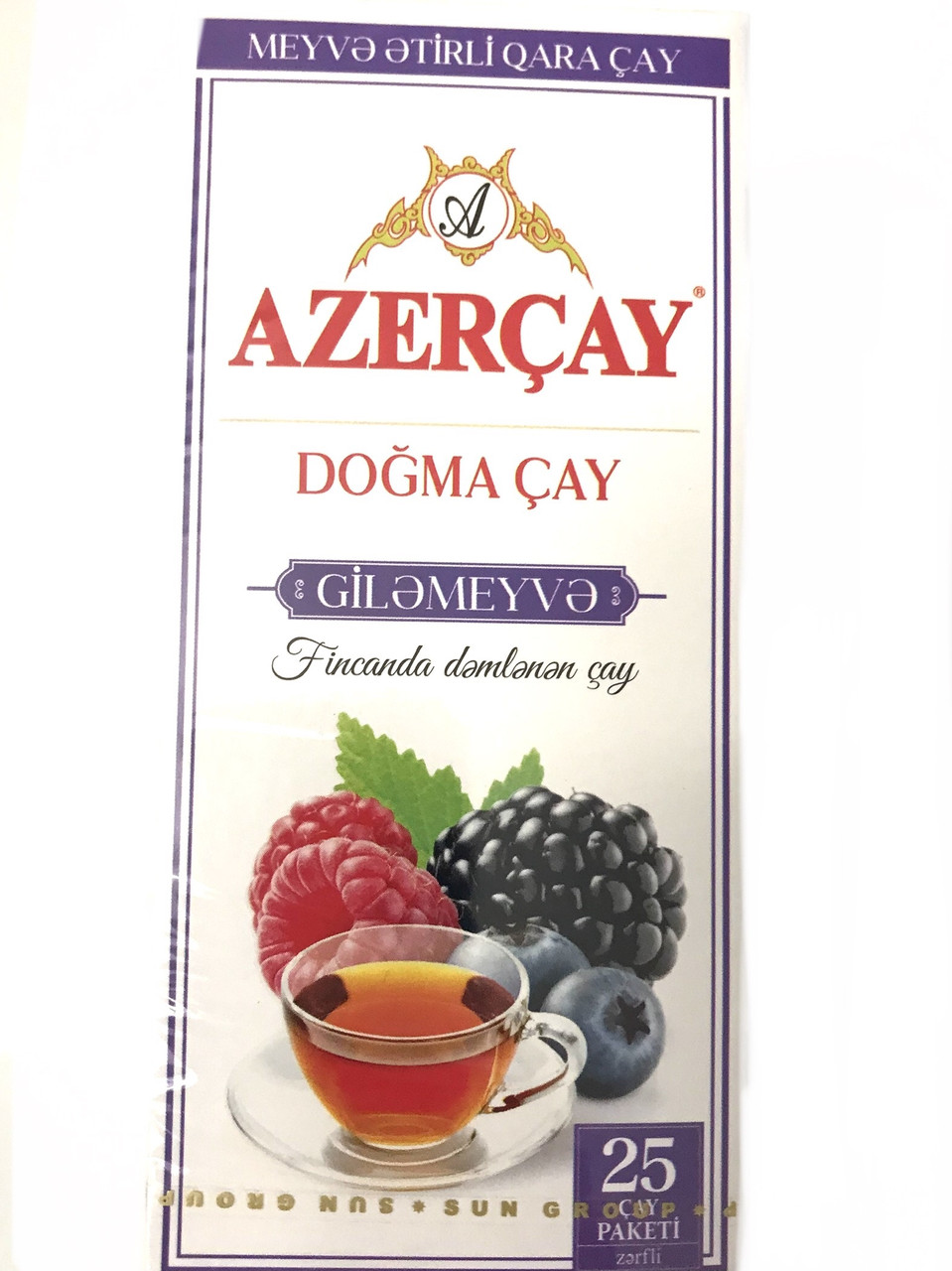 Чай Азерчай чорний Лісові Ягоди в пакетах 25 шт 45 г