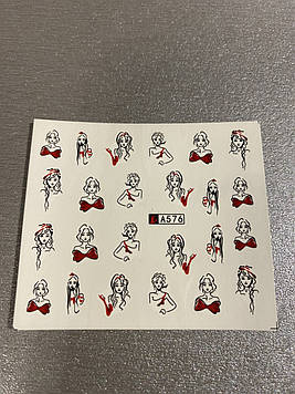 Слайдер-дизайн для нігтів (водні наклейки на нігті) А-576